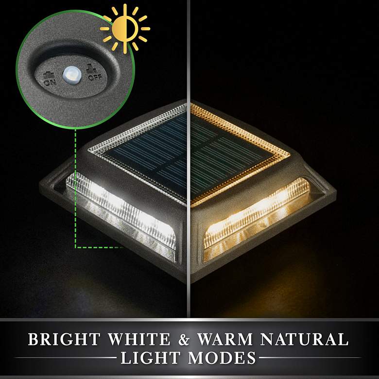 Image 6 Muskoka 1 3/4" High Black Solar LED Post/Path/Dock Light more views
