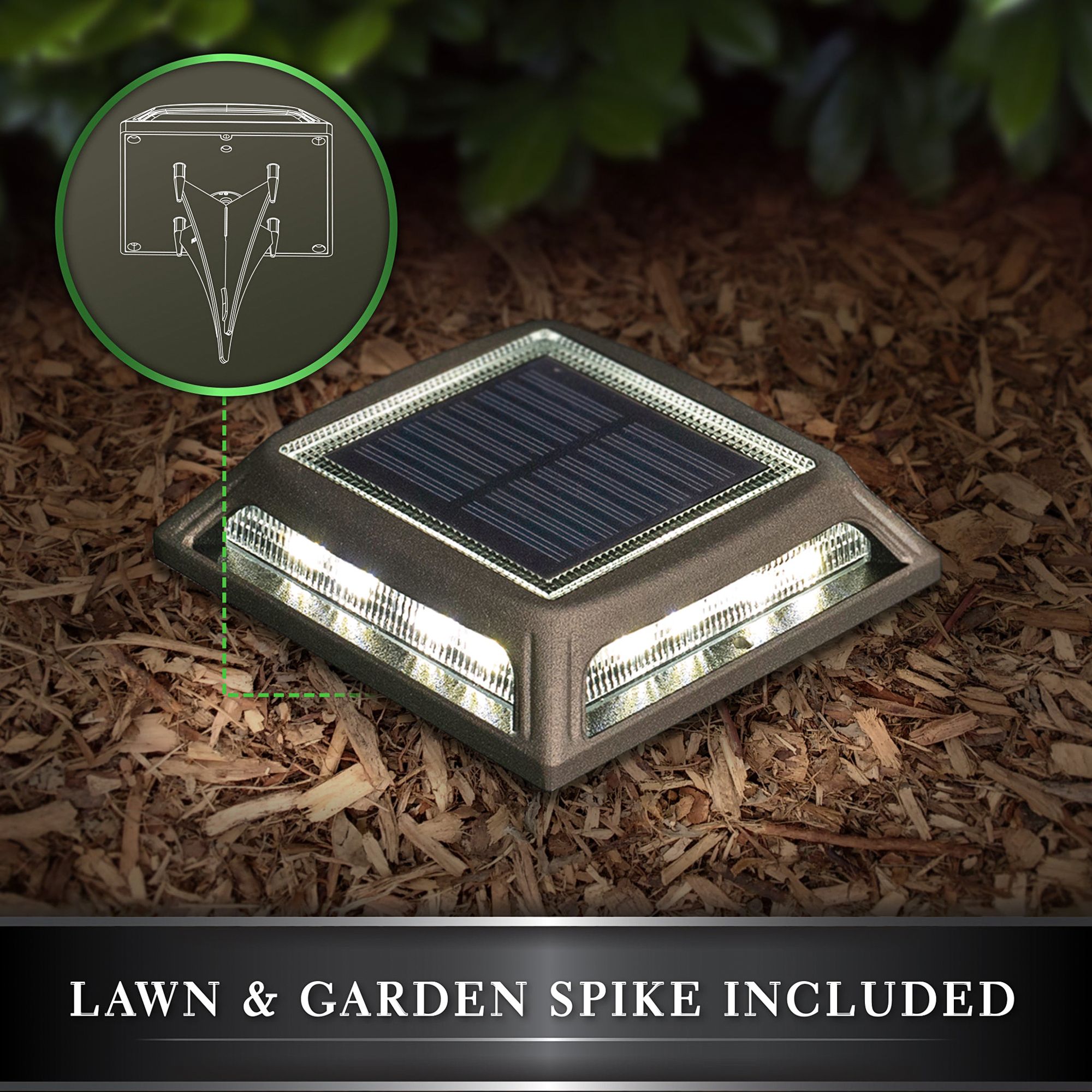 Muskoka 1 3/4" High Black Solar LED Post/Path/Dock Light