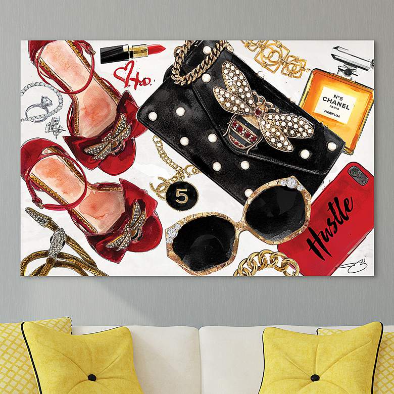 Image 1 Must Have 50 3/4"W Floating Tempered Glass Graphic Wall Art