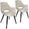 Mustang Beige and Metal Tufted Accent Chair Set of 2