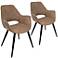 Mustang Brown and Metal Tufted Accent Chair Set of 2