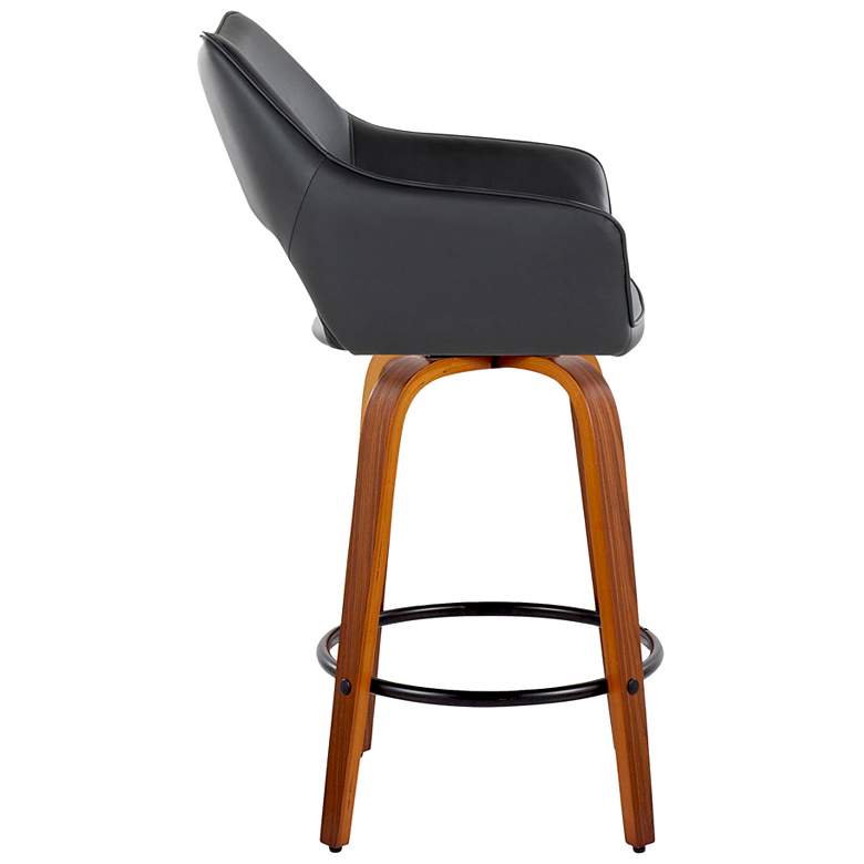 Image 4 Mustang Counter Stool in Walnut and Black PU with by LumiSource Pair more views