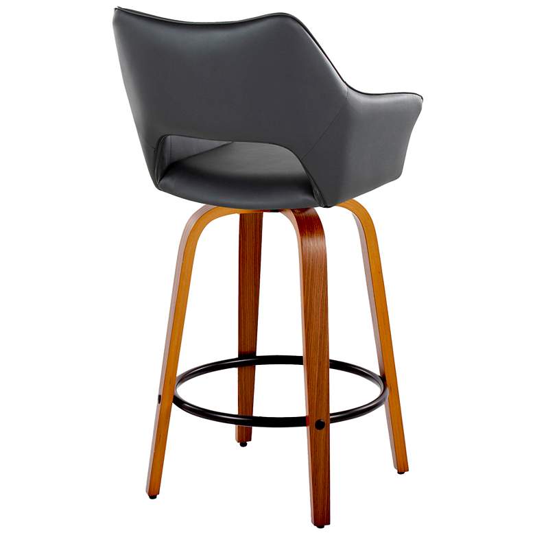Image 5 Mustang Counter Stool in Walnut and Black PU with by LumiSource Pair more views