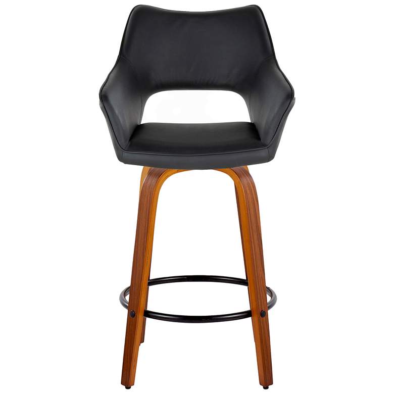 Image 7 Mustang Counter Stool in Walnut and Black PU with by LumiSource Pair more views