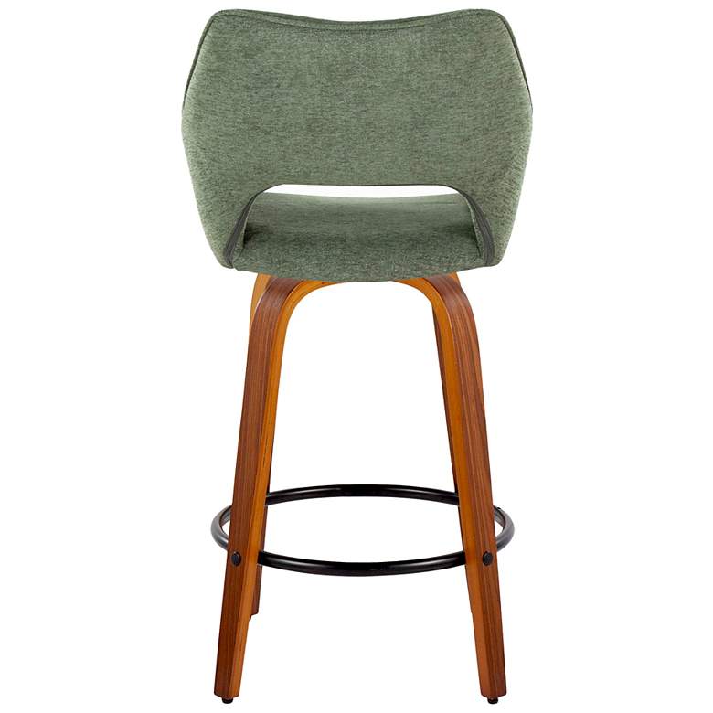 Image 6 Mustang Counter Stool Walnut Green Fabric with by LumiSource Pair more views