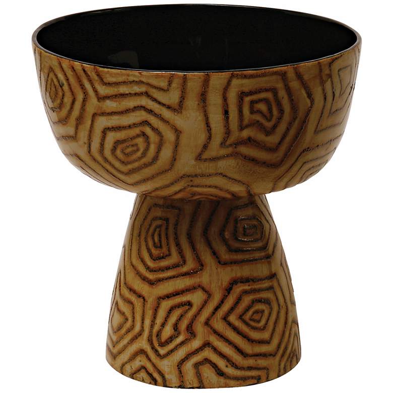 Image 1 Mustard and Brown Lacquered Bamboo Vase