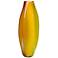 Mustard Yellow-Olive Green Hand-Blown 22" High Glass Vase