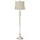 Muted Gold Circle Shade Antique White Floor Lamp