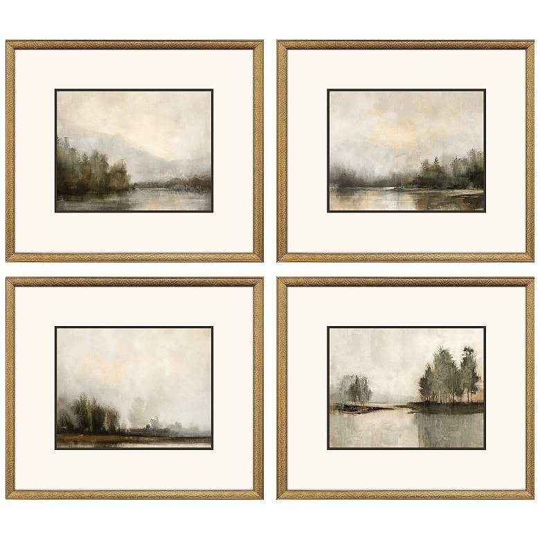 Image 2 Muted Horizons 23"W x 20"H Framed Art - Set of 4