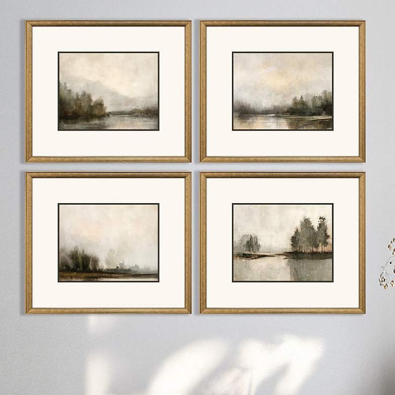 Image 1 Muted Horizons 23"W x 20"H Framed Art - Set of 4