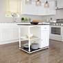 Muxlow 38 1/2" Wide White Rolling Kitchen Island Table or Bar Cart