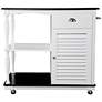 Muxlow 38 1/2" Wide White Rolling Kitchen Island Table or Bar Cart