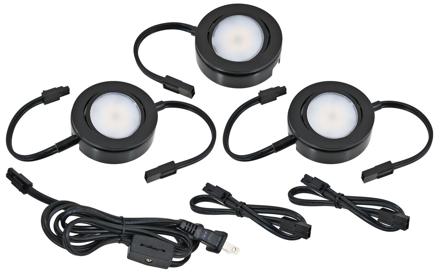 3 light led puck light kit