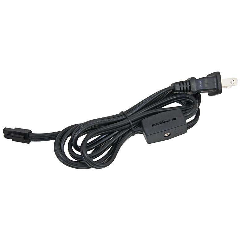 Image 1 MVP Puck Light 6&#39; Black Plug Cord with Roller Switch