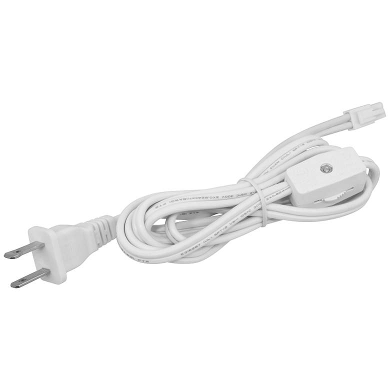 Image 1 MVP Puck Light 6&#39; White Power Cord with Roller Switch