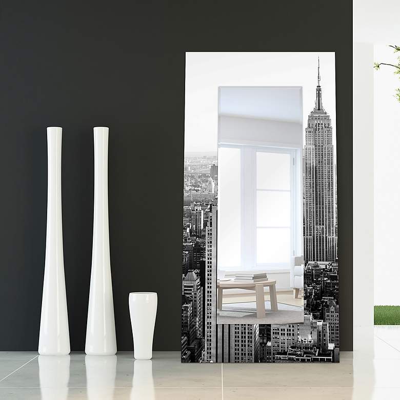 Image 5 My N.Y. Tempered Art Glass 36" x 72" Rectangular Wall Mirror more views