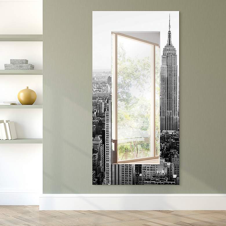 Image 6 My N.Y. Tempered Art Glass 36" x 72" Rectangular Wall Mirror more views