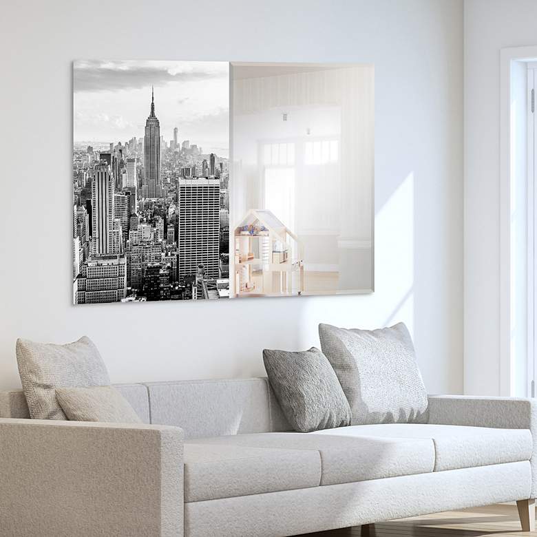Image 4 My New York 48" x 36" Frameless Mirror on Printed Art Glass more views