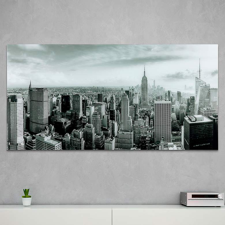 Image 1 My New York 74 1/2"W Free Floating Tempered Glass Wall Art
