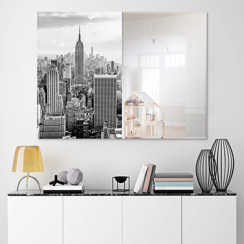 Image 3 My New York Rectangular Beveled Mirror on Printed Tempered Art Glass more views