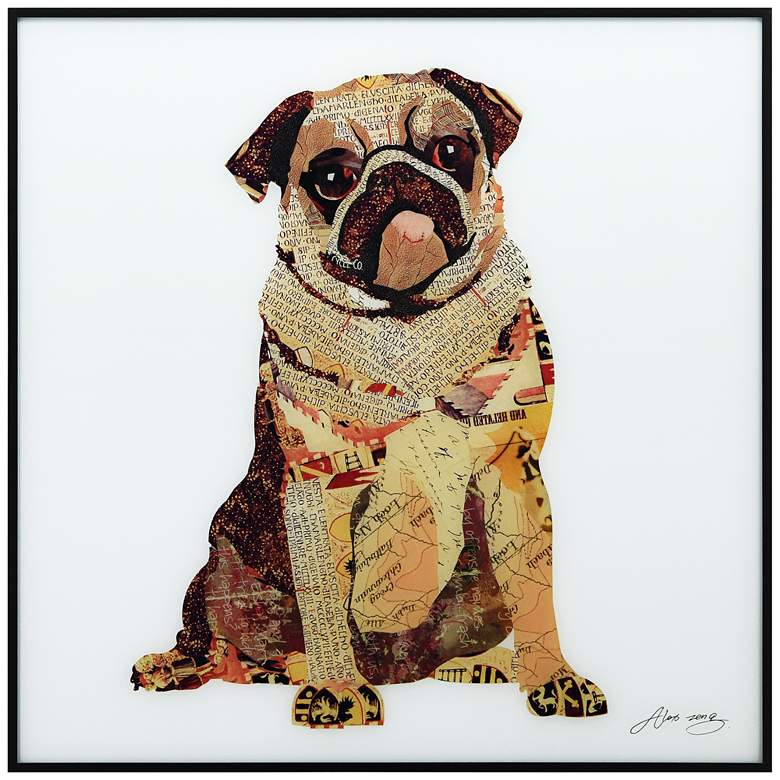 Image 1 My Puggy 24" Square Reverse Printed Glass Wall Art