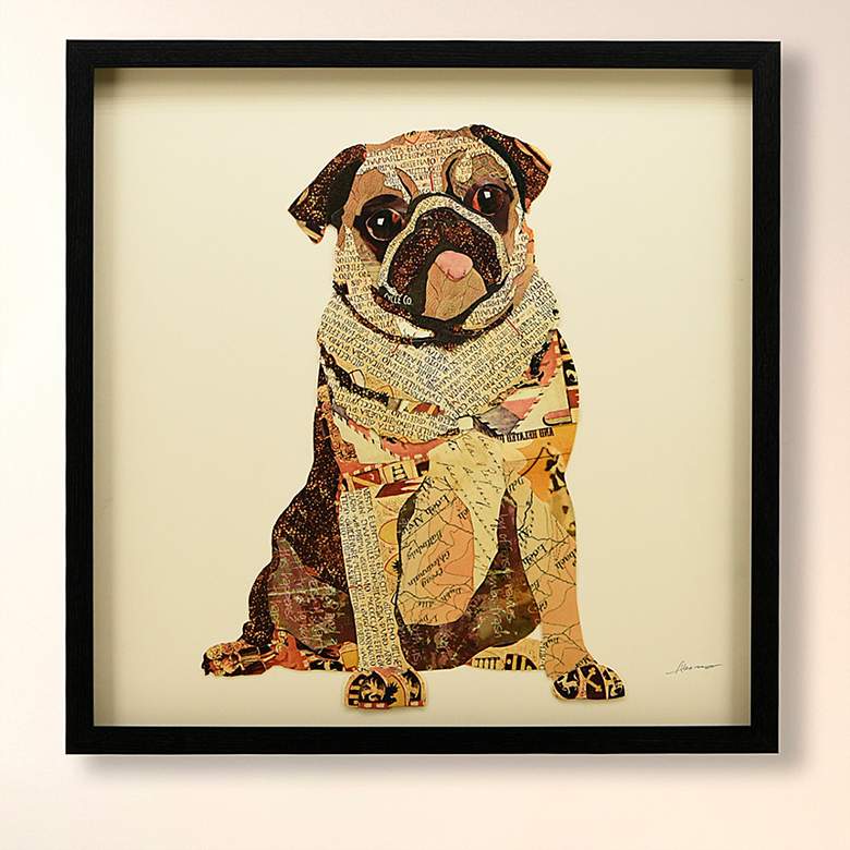 Image 1 My Puggy 25" High Dimensional Collage Framed Wall Art