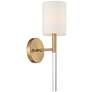 Myers 17 1/2" High Warm Brass Clear Acrylic Wall Sconce