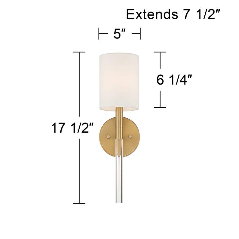 Image 7 Myers 17 1/2 inch High Warm Brass Clear Acrylic Wall Sconce more views