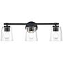 1_Myers 24 1/2" Wide Matte Black 3-Light Bath Light