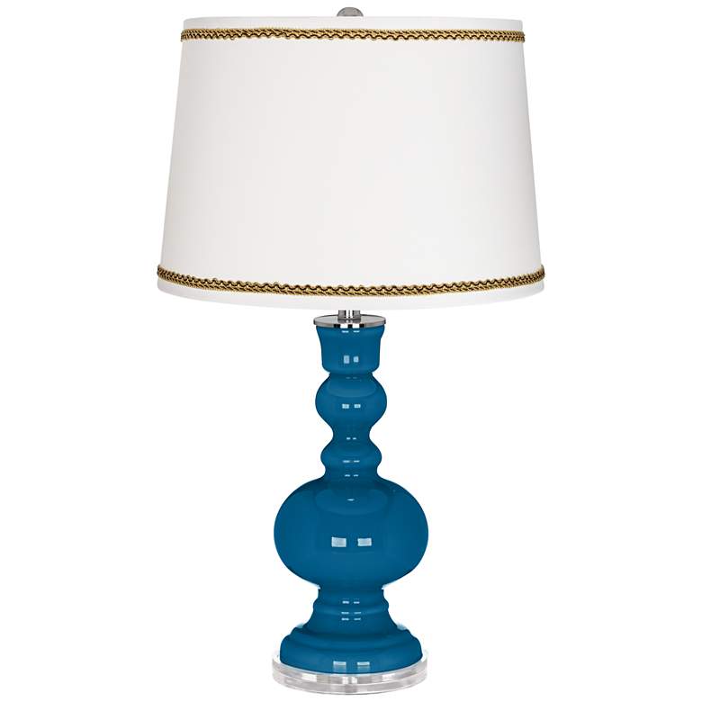 Image 1 Mykonos Blue Apothecary Table Lamp with Twist Scroll Trim
