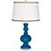 Mykonos Blue Apothecary Table Lamp with Twist Scroll Trim