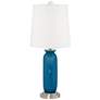 Mykonos Blue Carrie Table Lamp Set of 2 with Dimmers