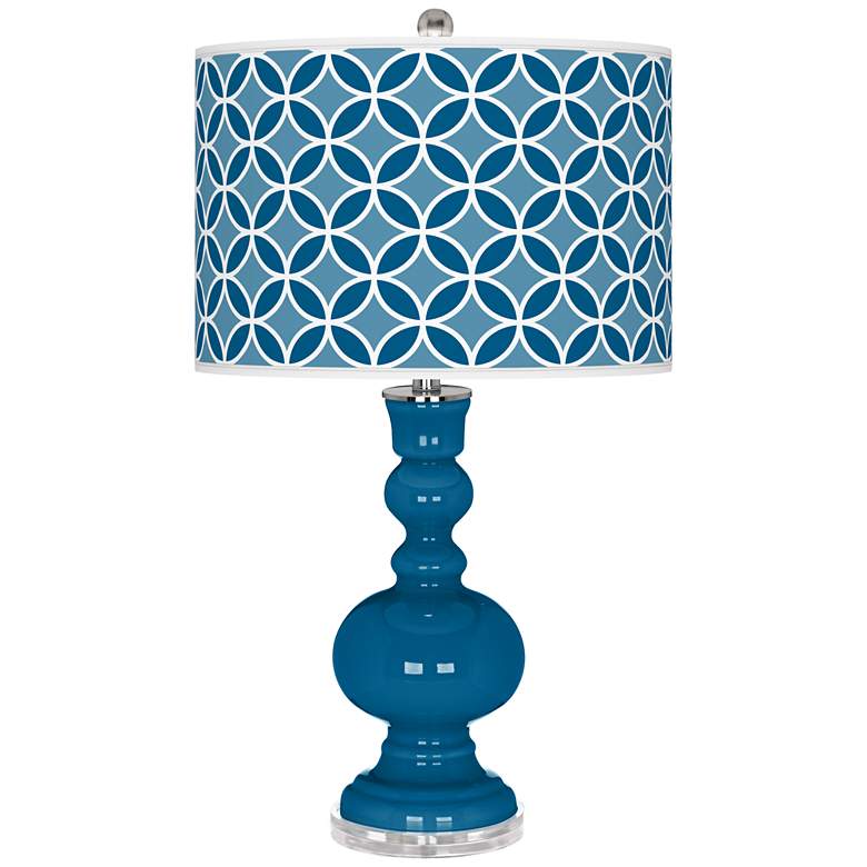 Image 1 Mykonos Blue Circle Rings Apothecary Table Lamp