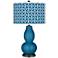 Mykonos Blue Circle Rings Double Gourd Table Lamp