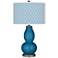 Mykonos Blue Diamonds Double Gourd Table Lamp