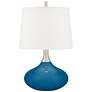 Mykonos Blue Felix Modern Table Lamp with Table Top Dimmer