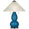 Mykonos Blue Fulton Table Lamp with Fluted Glass Shade