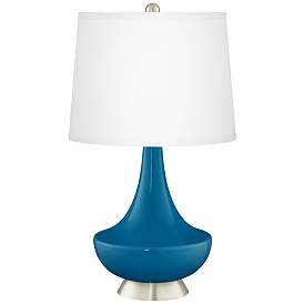 Image2 of Mykonos Blue Gillan Glass Table Lamp with Dimmer