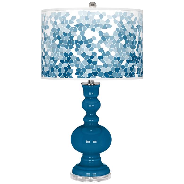 Image 1 Mykonos Blue Mosaic Giclee Apothecary Table Lamp