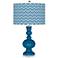 Mykonos Blue Narrow Zig Zag Apothecary Table Lamp
