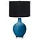 Mykonos Blue Ovo Table Lamp with Black Shade