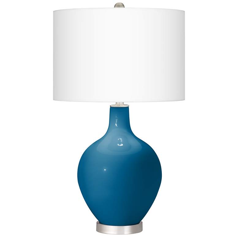 Image 2 Mykonos Blue Ovo Table Lamp With Dimmer