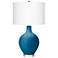 Mykonos Blue Ovo Table Lamp With Dimmer