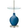 Mykonos Blue Ovo Tray Table Floor Lamp