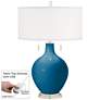 Mykonos Blue Toby Table Lamp with Dimmer