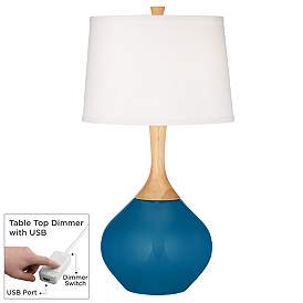 Image1 of Mykonos Blue Wexler Table Lamp with Dimmer