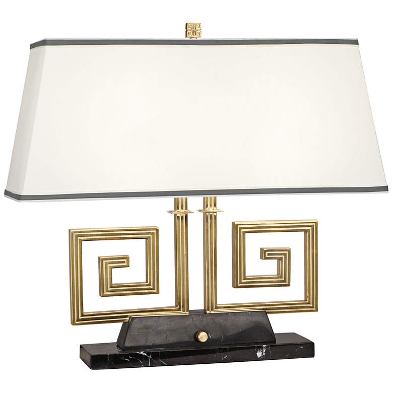 Image 1 Mykonos Brass and Black Marble Double Accent Table Lamp