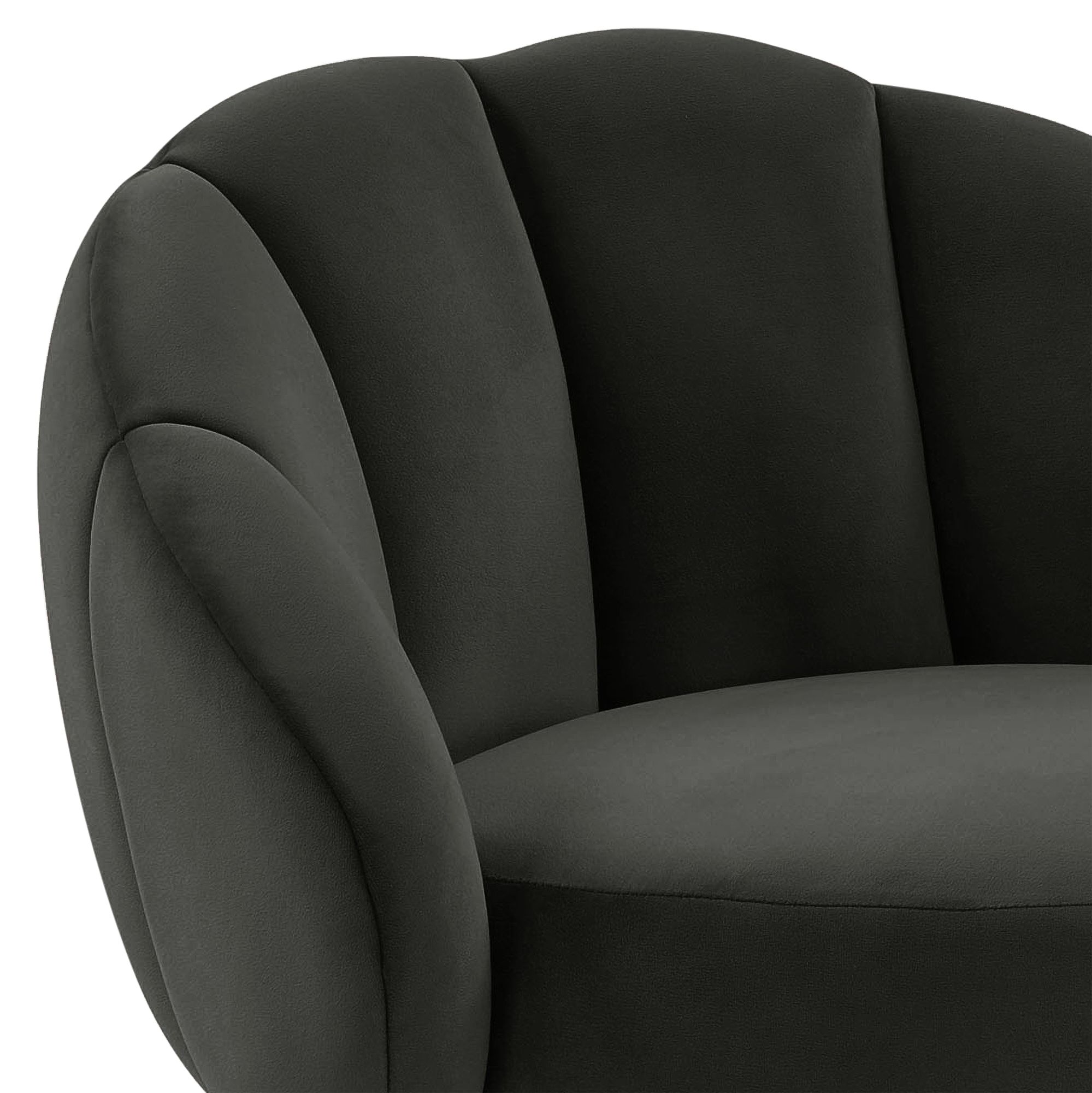 Myla 26 1/2" Black Velvet Swivel Counter Stool 99A35 Lamps Plus