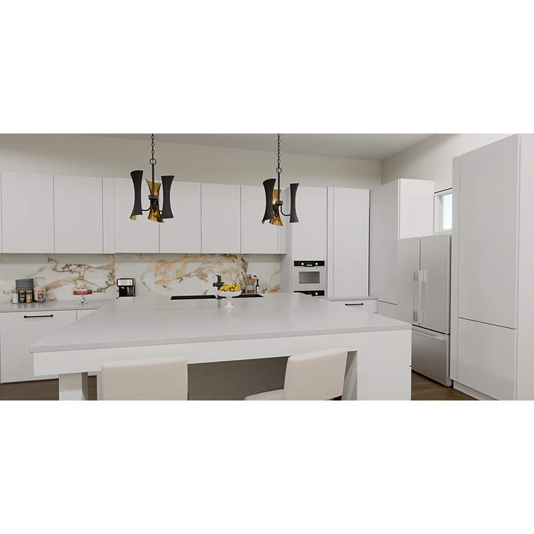 Image 6 Myla 3-Light Matte Black Pendant Light more views
