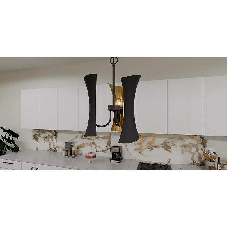 Image 7 Myla 3-Light Matte Black Pendant Light more views